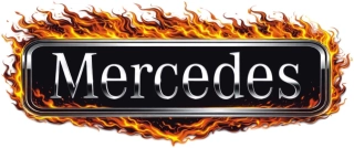 Samolepka Mercedes chrome fire