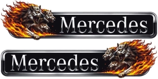 Samolepka Mercedes Fire Wolves sada 2ks