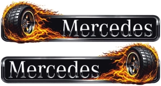 Samolepka Mercedes Fire Wheel sada 2ks