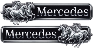 Samolepka Mercedes Silver Horses sada 2ks