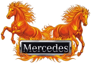 Samolepka Mercedes Fire Horses