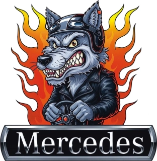 Samolepka Mercedes Crazy Wolf