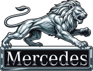 Samolepka MERCEDES Silver Lion