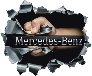 Samolepka Mercedes 3D Broken Metal