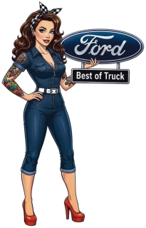Samolepka Ford Best of Truck – Pin-Up Girl