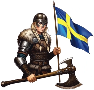 Viking Woman Sweden samolepka