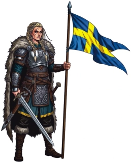 Viking Shieldmaiden Sweden samolepka