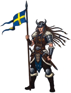 Viking Warrior Woman Sweden samolepka