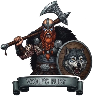 samolepka vikingský válečník s vlkem