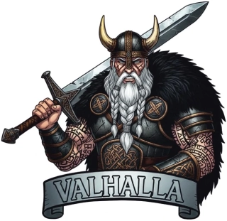 samolepka Valhalla – vikingský válečník