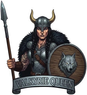 samolepka vikingská válečnice s vlkem