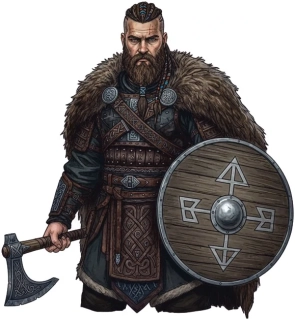 samolepka vikingský válečník se štítem