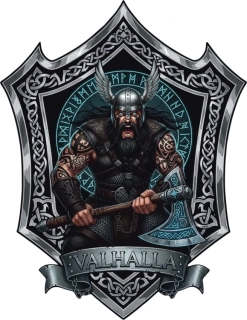 samolepka Valhalla – vikingský válečník