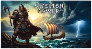 samolepka vikingský válečník a drakkar