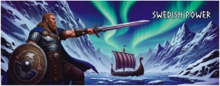 samolepka vikingský válečník a drakkar