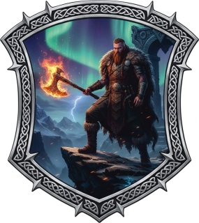 samolepka Flaming Axe of Valhalla