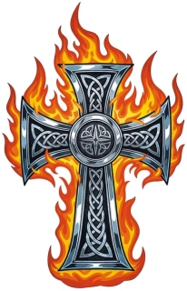 samolepka Flaming Celtic Cross