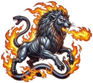 samolepka Infernal Serpent Lion