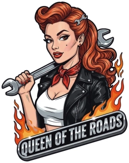samolepka Queen of the Roads Pin-Up